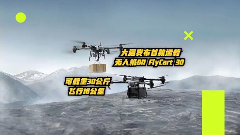 大疆发布首款运载无人机DJI FlyCart 30：可载重30公斤飞行16公里