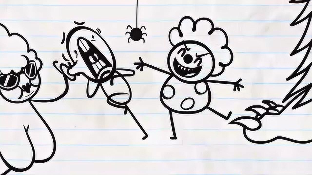 搞笑铅笔画:吓坏小光头