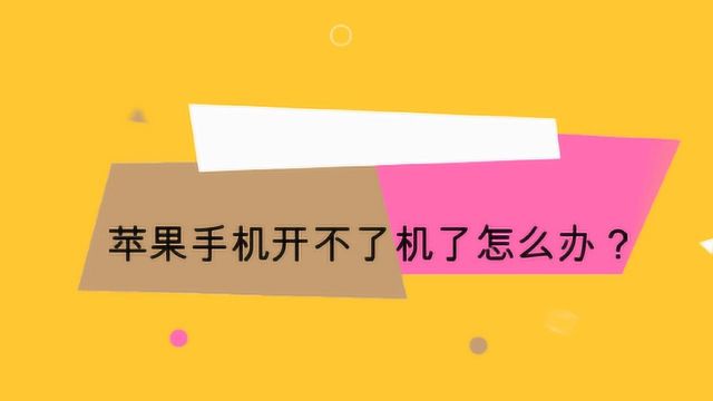 苹果手机开不了机了怎么办?