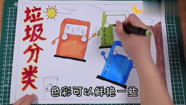 垃圾分类手抄报视频,小学手抄报,培养孩子学习