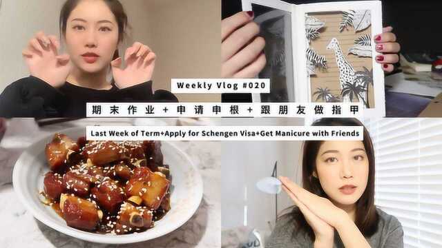 Weekly Vlog 020:作业+申根签+做指甲