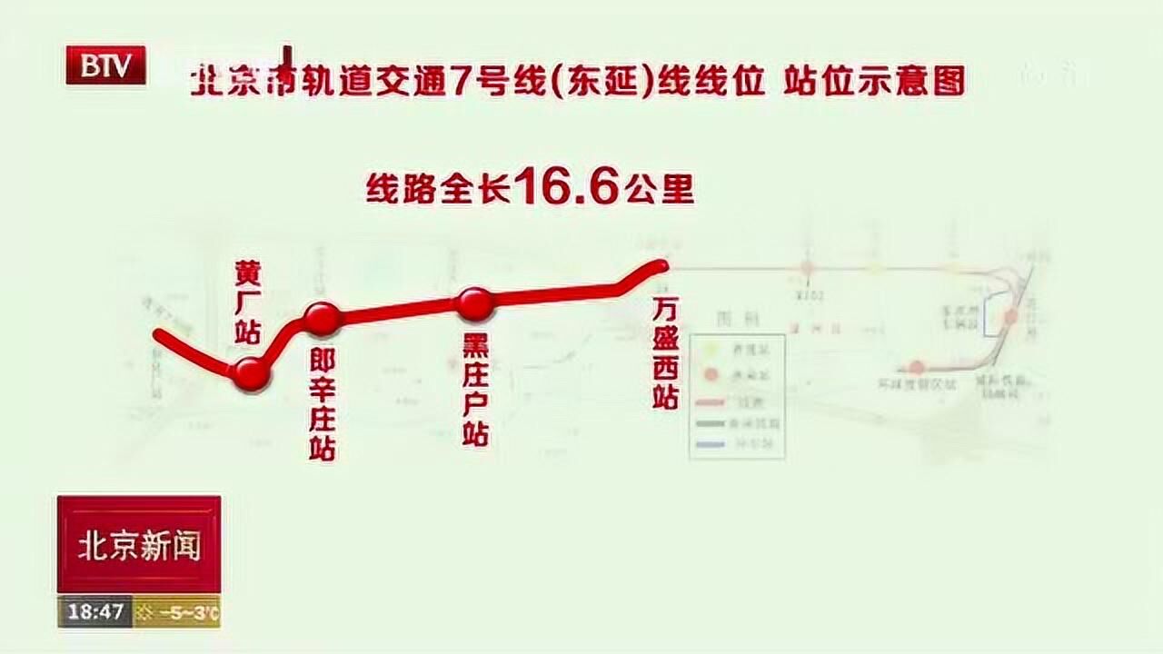 北京地铁7号线东延9座车站命名线路全长166公里