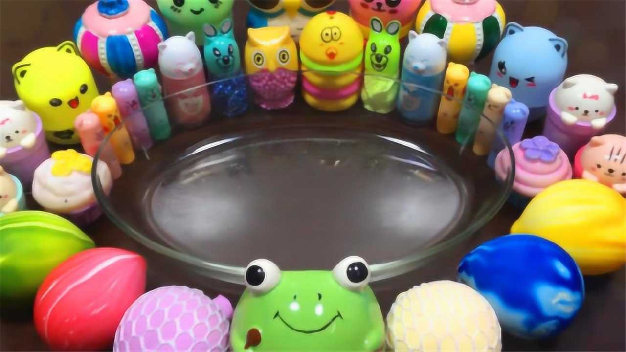 diy史莱姆教程解压球口红指甲油亮彩粉宠物彩泥