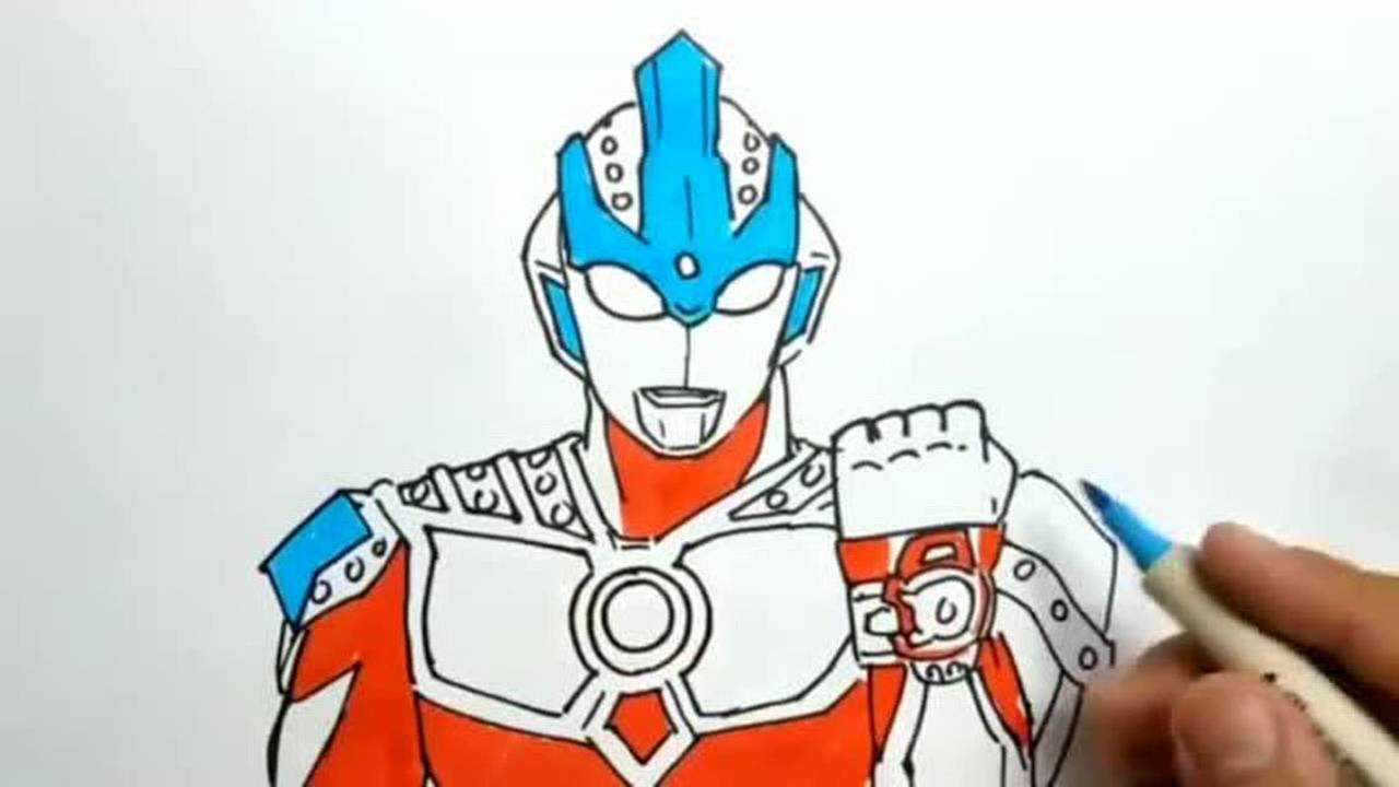 银河奥特曼的海报太贵自己用彩笔画一张步骤简单易学