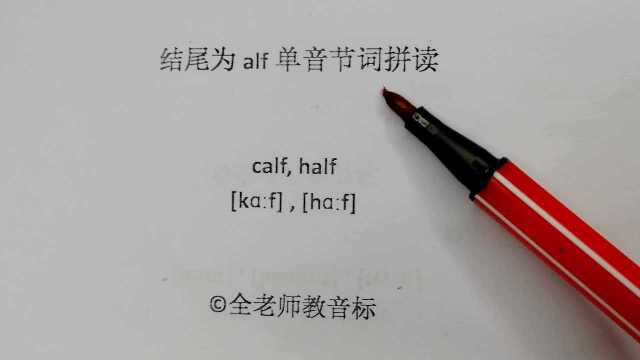 alf结尾单音节词拼读讲解