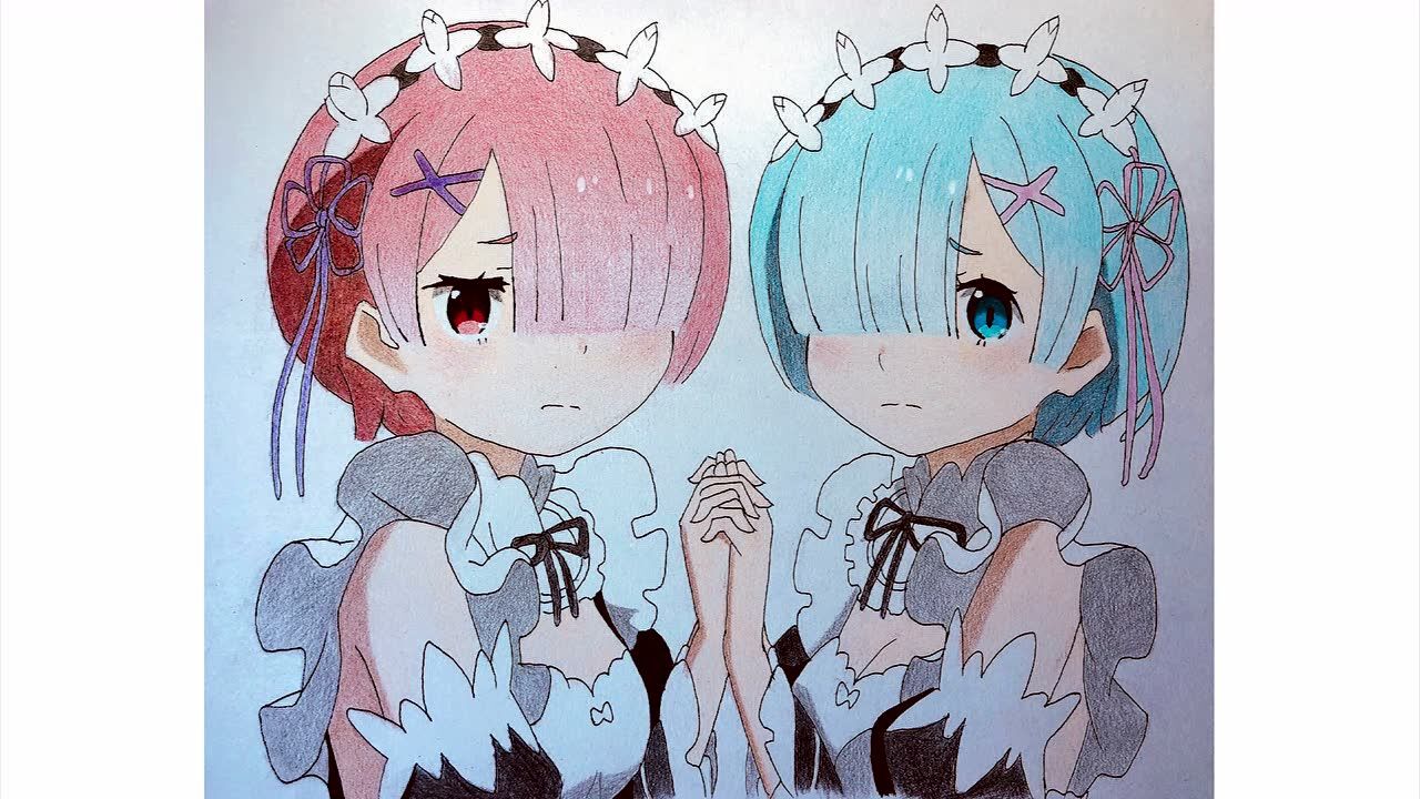 彩铅手绘从零开始的异世界生活蕾姆拉姆