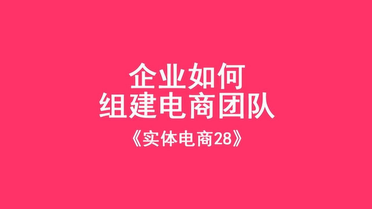 企业如何组建电商团队《实体电商28》腾讯视频