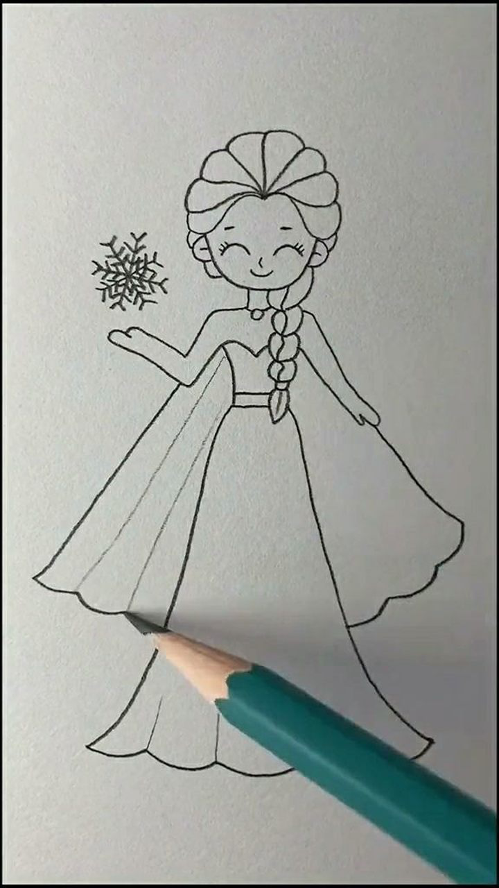 画美丽的冰雪公主