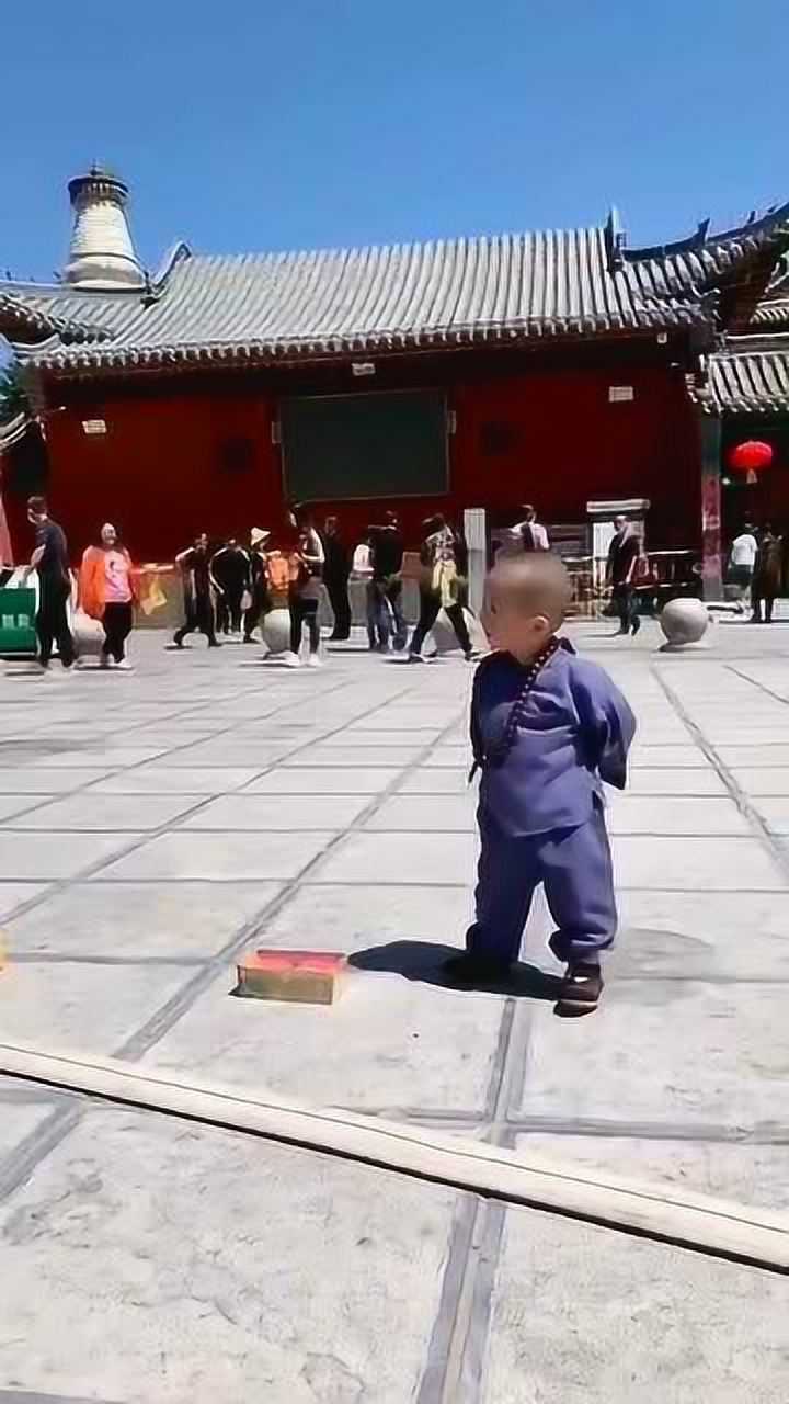 五台山的小师傅看到这一幕我笑了这小和尚我都想领回家了