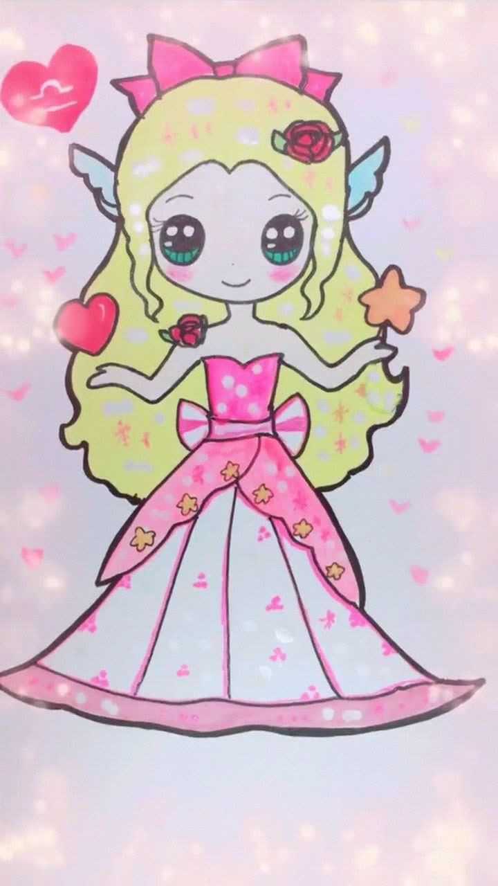 星座公主简笔画来袭,这个白羊座超级可爱!