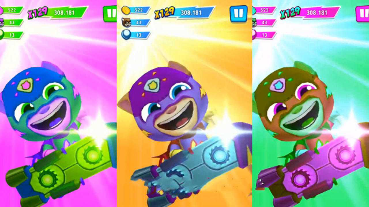 汤姆猫英雄跑酷游戏 三种颜色的金杰猫,让人眼花缭乱