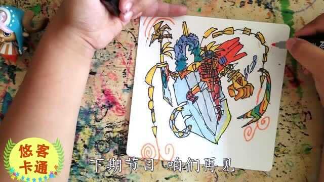 二年级的小朋友要画一个战士,看上去很抽象,你能看出他画的啥么