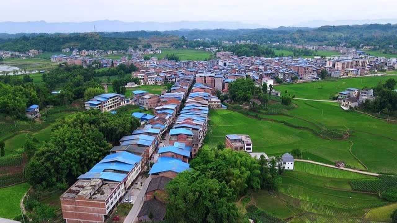 广福风景(12)航拍广福镇街道全景,找自家房子