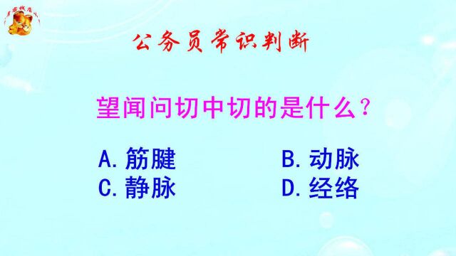 公务员常识判断,望闻问切中切的是什么?难倒了学霸