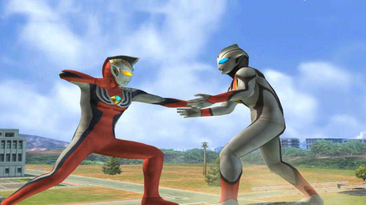 奥特曼格斗大作战邪恶迪迦奥特曼用邪恶射线打败红色巨人杰斯提斯