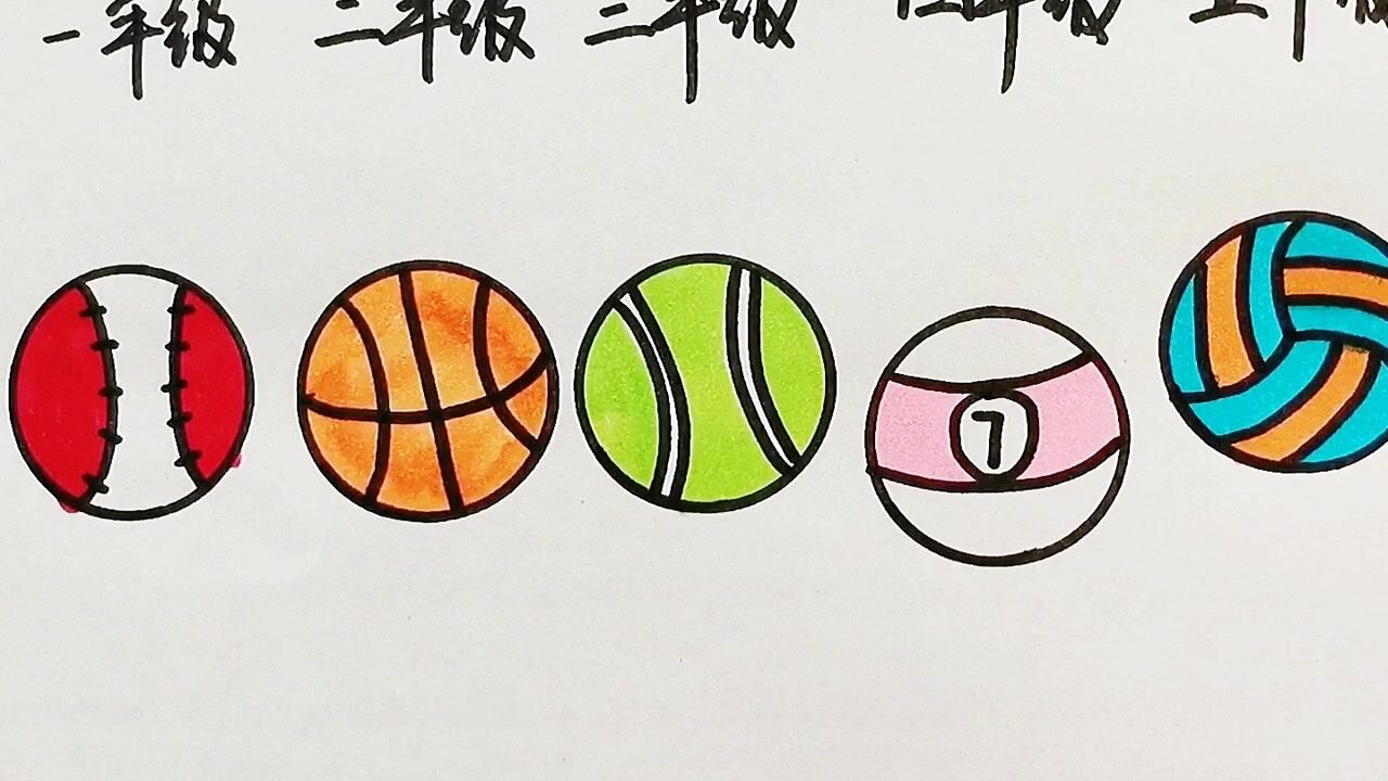 简笔画,球的各种画法