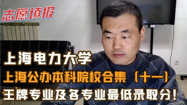 上海电力大学,原电力部直属院校,其王牌专业及各专业录取分?