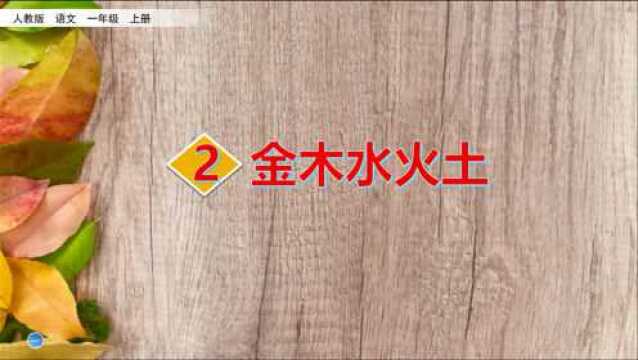 一年级语文上册《识字1:2.金木水火土》,重新学习课文,巩固语文知识