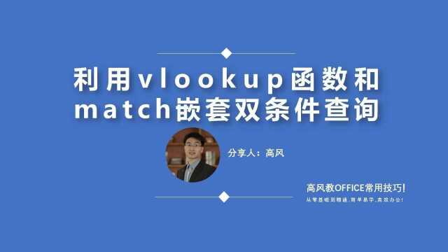 vlookup函数用法案例:利用vlookup函数和match嵌套双条件查询?