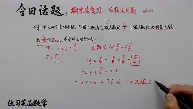 2020六年级上册期末总复习难点:分数应用题,优司芙品数学