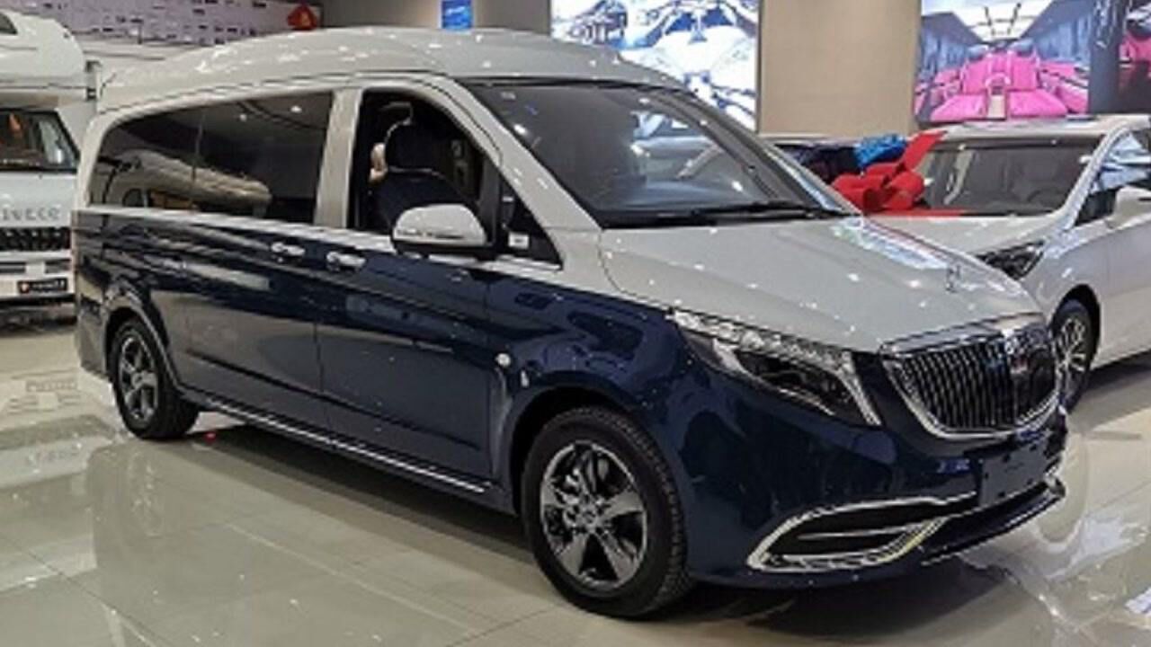 奔驰威霆高顶商务车,奔驰vs680蓝白双拼价格