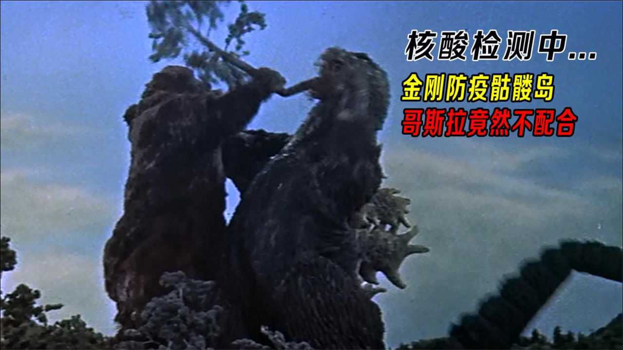 金刚给哥斯拉做核酸检测一棵树直接塞它嘴里太搞笑了