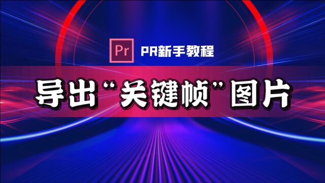 (PR新手教程)2分钟教你导出关键帧图片