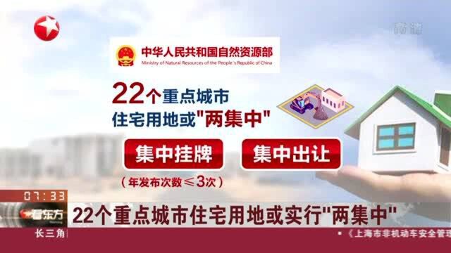 22个重点城市住宅用地或实行“两集中”