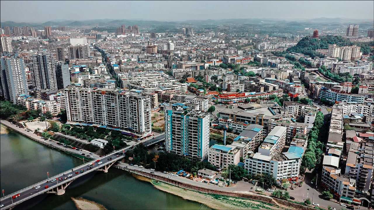 航拍德阳中江:四川第一大县城,人口140万