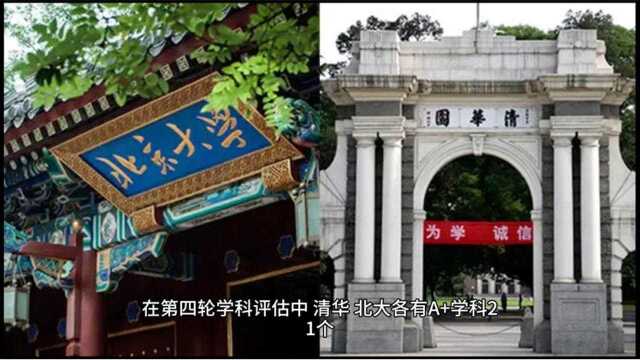 清华北大作为我国最好的大学,都有哪些A+学科?