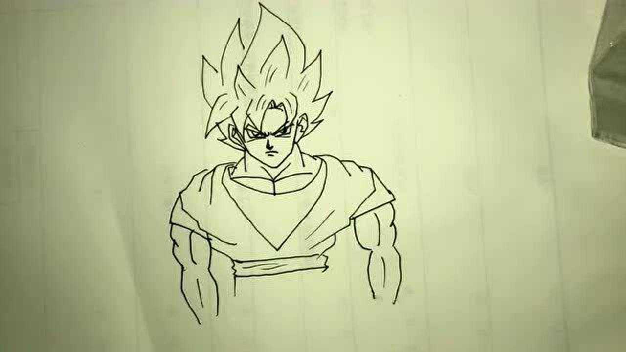 教你画超级赛亚人,步骤特别简单,你学会了没有_腾讯视频