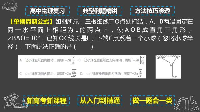 高中物理 简谐运动 典型模型 钟摆单摆等效摆长周期公式应用