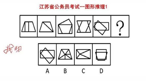 江苏省公务员考试，图形推理1，考察图形遍历规律