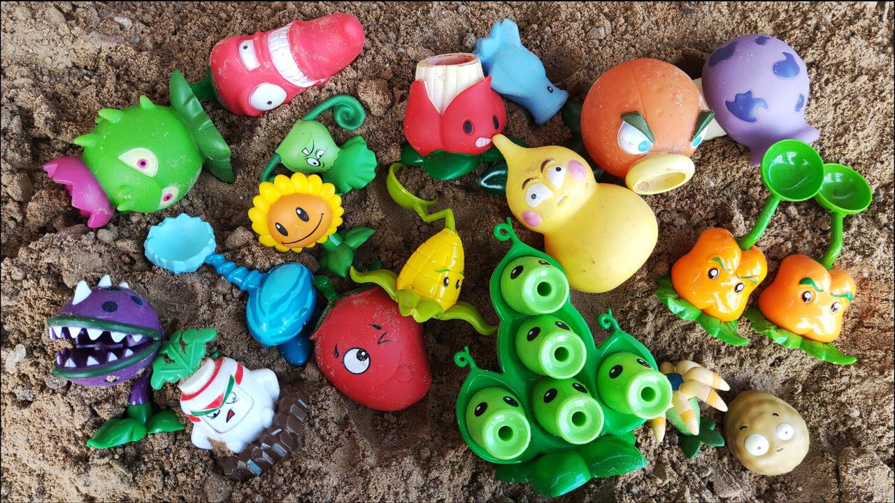 解救沙坑里的豌豆射手火葫芦爆浆草莓阿开木木玩具