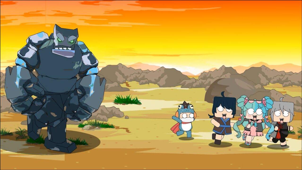 迷你大陆  迷你大陆动画:禁魔大陆的巨人追着阿炎,蛤蟆,小艾满地跑