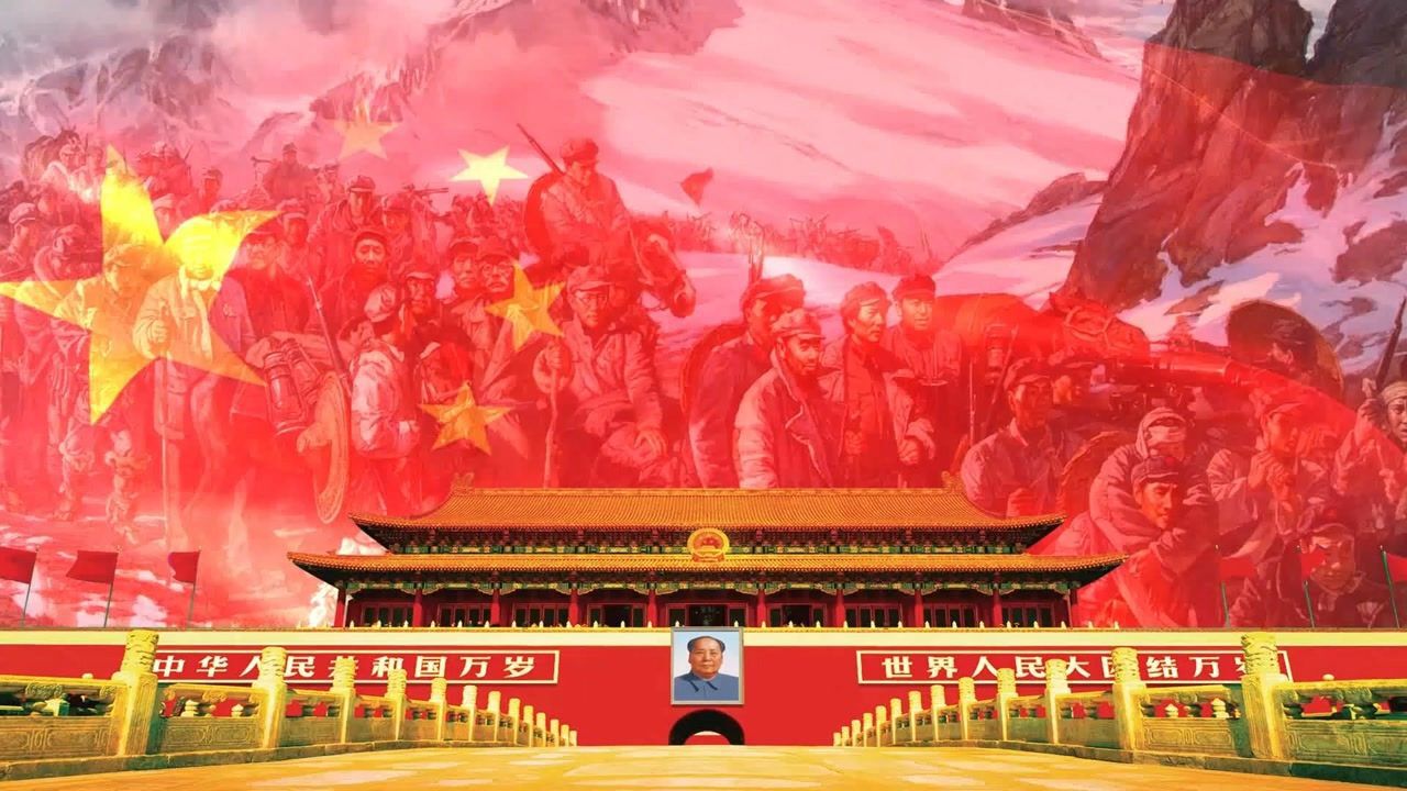 建党百年诗词朗诵背景视频素材