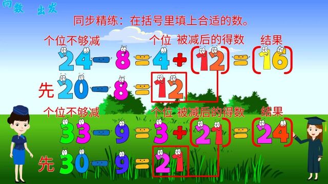 学习减法算式,在括号里填入合适的数