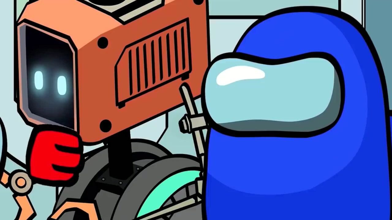 太空狼人杀amongus小蓝组装了父亲的机器人暴揍小红出了口恶气