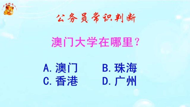 公务员常识判断,澳门大学在哪里?错得一塌糊涂