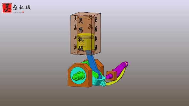 1种可变压缩比的引擎机构,曲柄连杆结构负责调节!