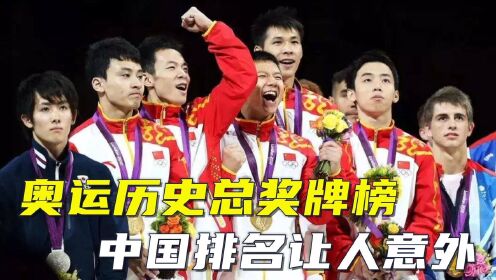 奥运历史总奖牌榜：美国1022枚金牌排第一，中国排名让人意外#奥运视频征稿活动#