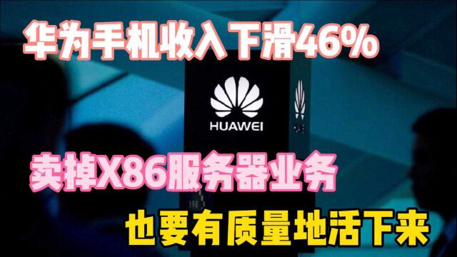 华为手机收入下滑46%,卖掉X86服务器业务,也要有质量地活下来