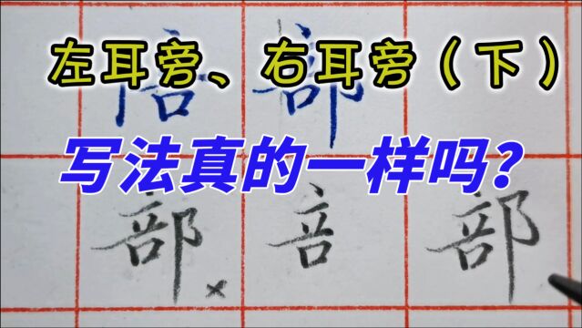 左耳旁右耳旁不要混淆,为你演示他们书写示范【下】