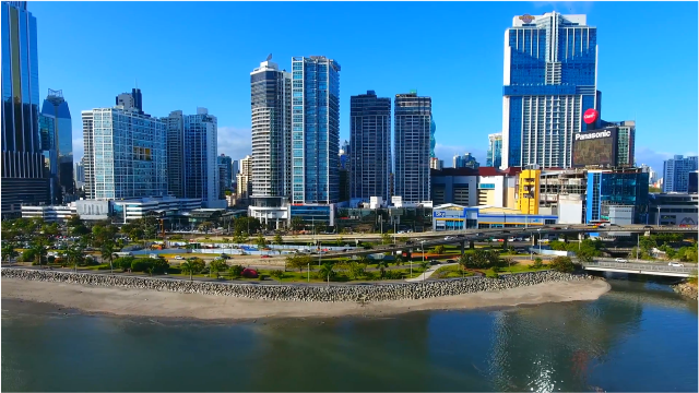 航拍巴拿马城,巴拿马的首都,看起来高端大气上档次