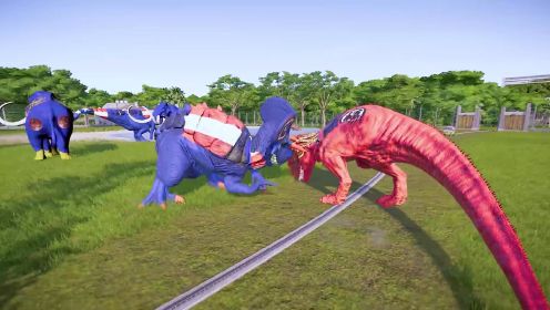 侏罗纪世界演化：独眼巨人猛犸对上尉终极马龙恐龙大战