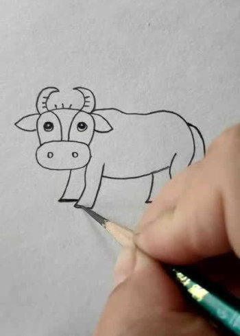如何画一头牛?过程超简单,让孩子学习起来