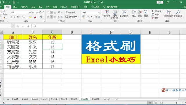 Excel格式刷使用技巧,零基础教学课程,自学办公软件