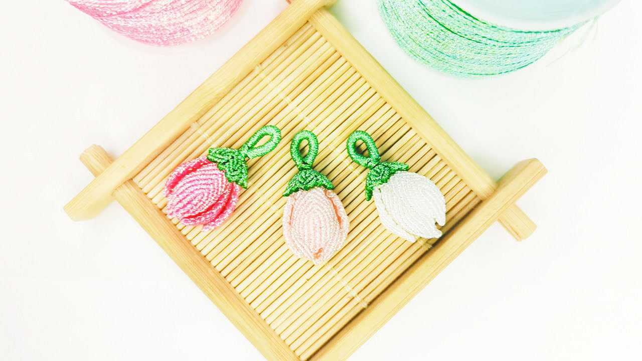 手工编绳玉兰花编织教程:花托和拼接(下集)_腾讯视频