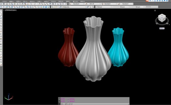 CAD制作三维花瓶
