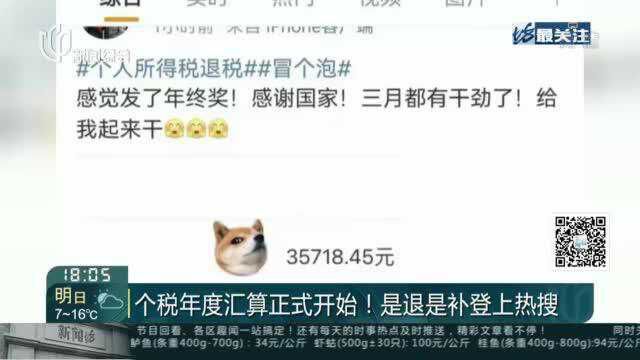 个税年度汇算正式开始!是退是补登上热搜:防止扎堆办理 税务部门推出预约办税服务